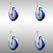 Service Caster 5 Inch 316SS Blue Polyurethane Wheel Swivel 12mm Threaded Stem Caster Set SCC-SS316TS20S514-PPUB-BLUE-M1215-4 - alternate 1